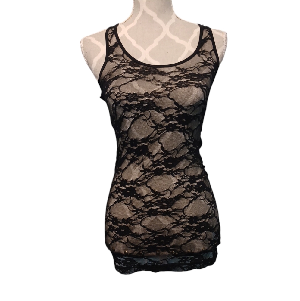 G21 XS Black Lace Top 5969